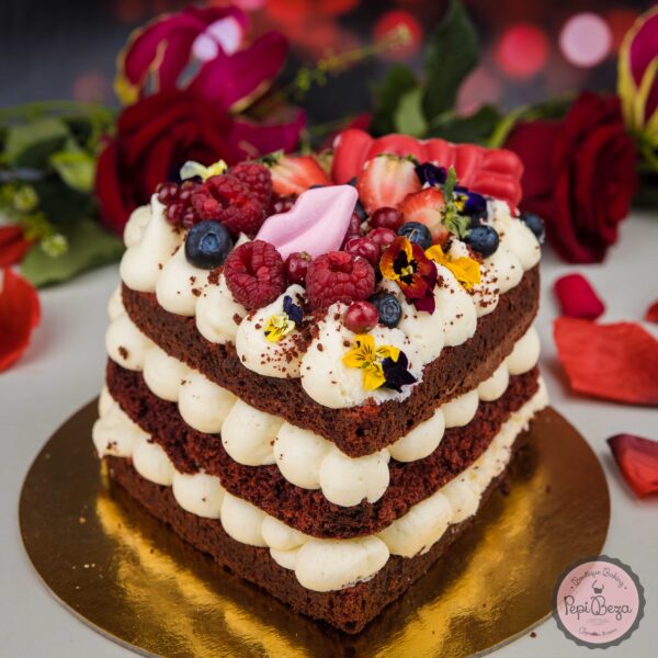 Red Love Heart Cake