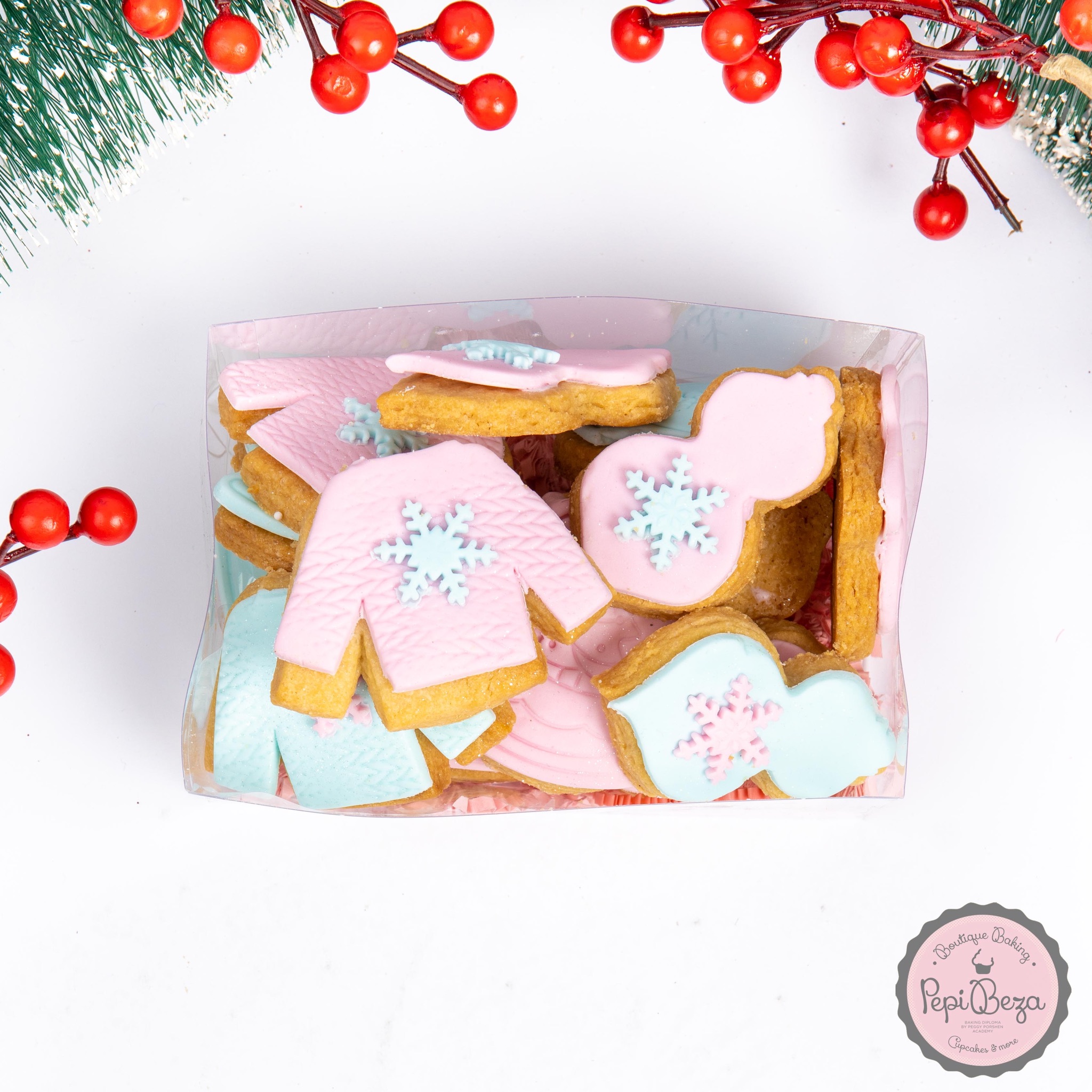 Christmas Mini Cookies - Pink BOX