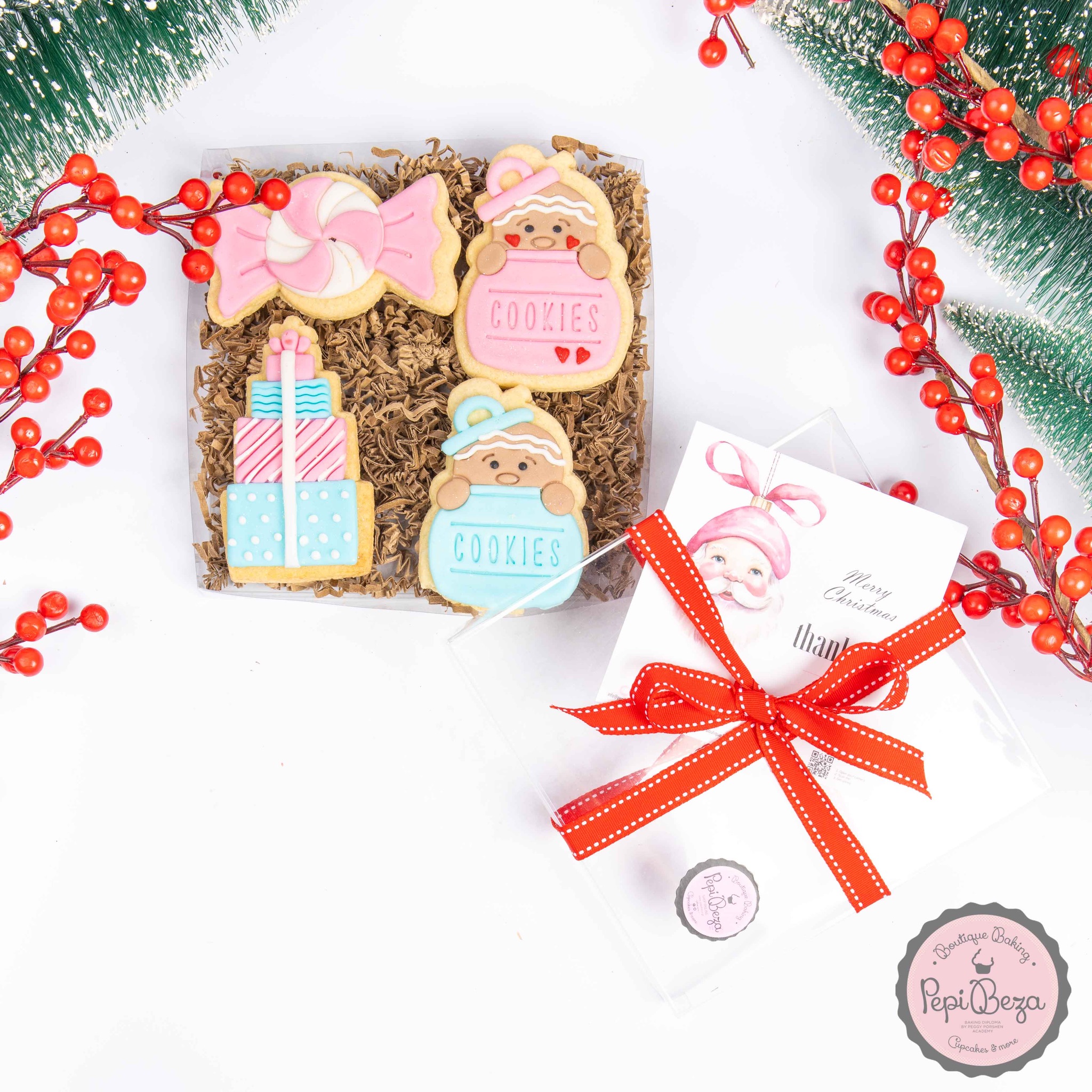 Christmas Baby Pink and Blue Cookies