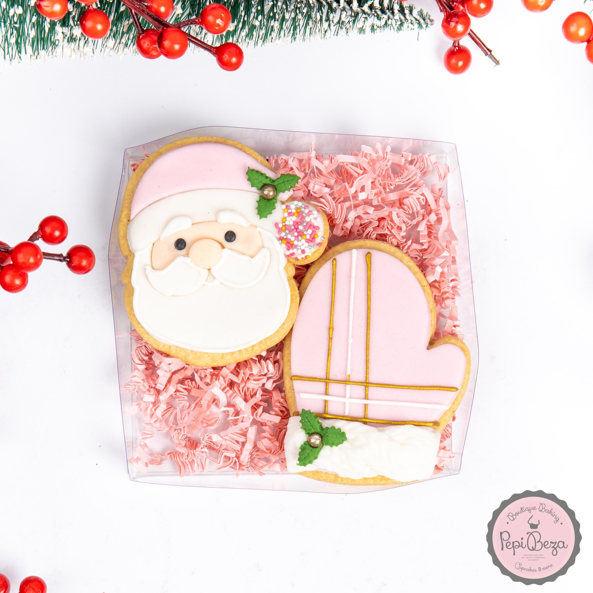 Pink Santa Cookies