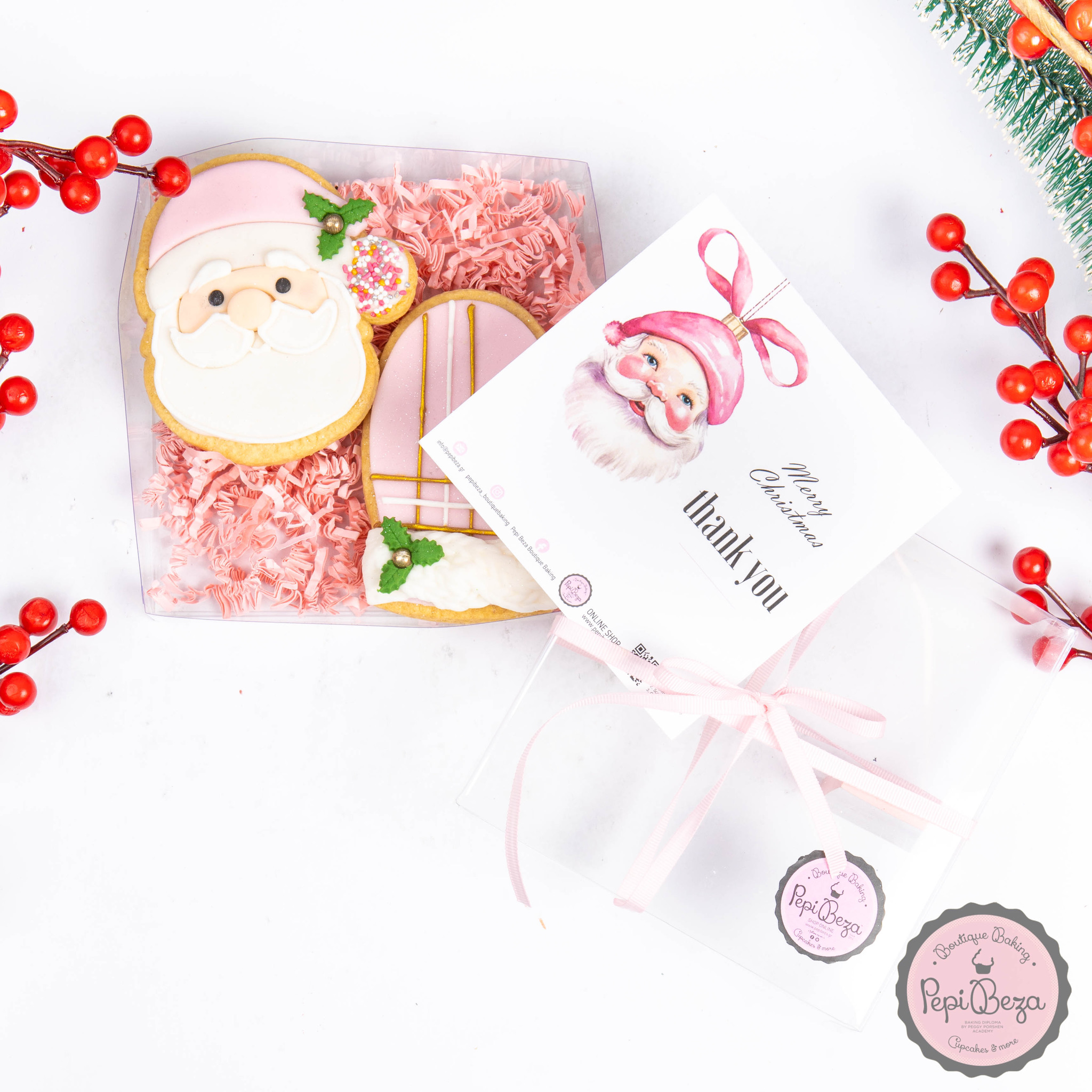 Pink Santa Cookies