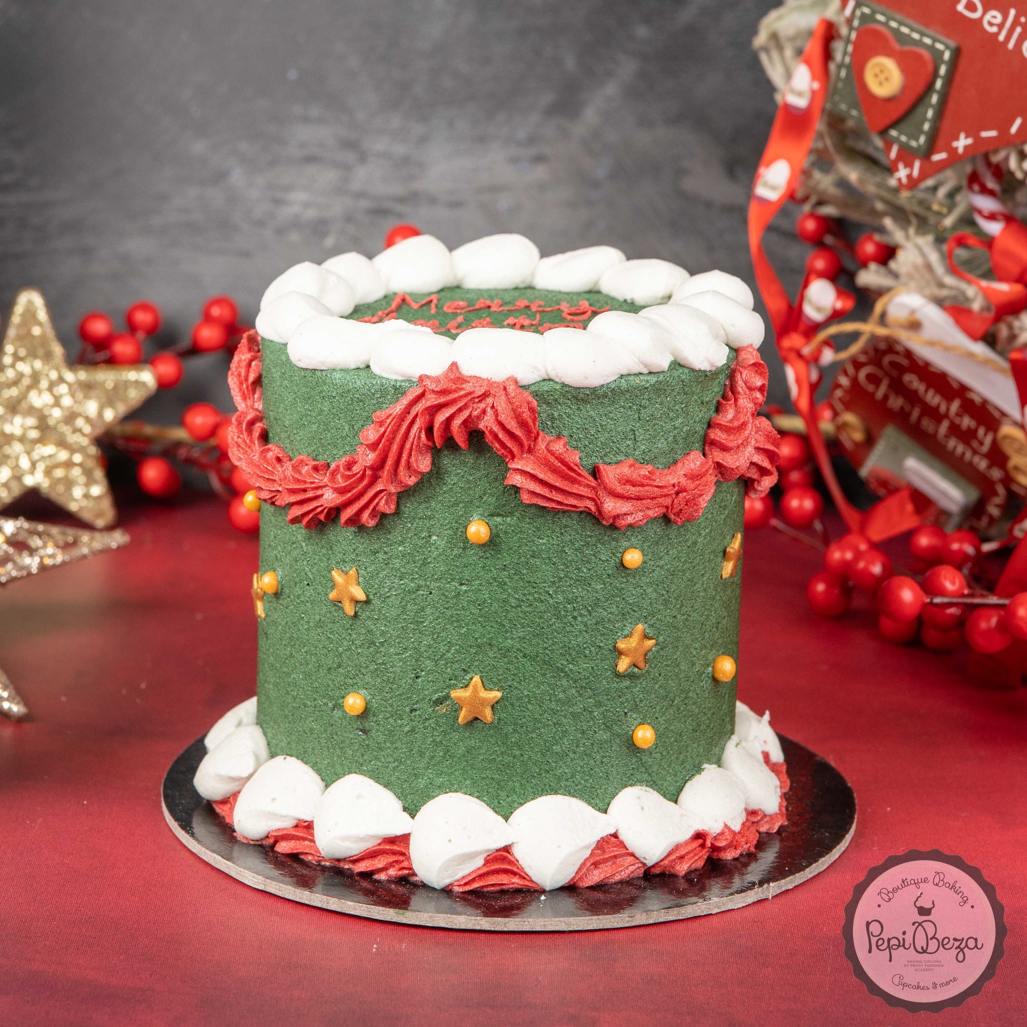 Vintage Merry Christmas Party Cake