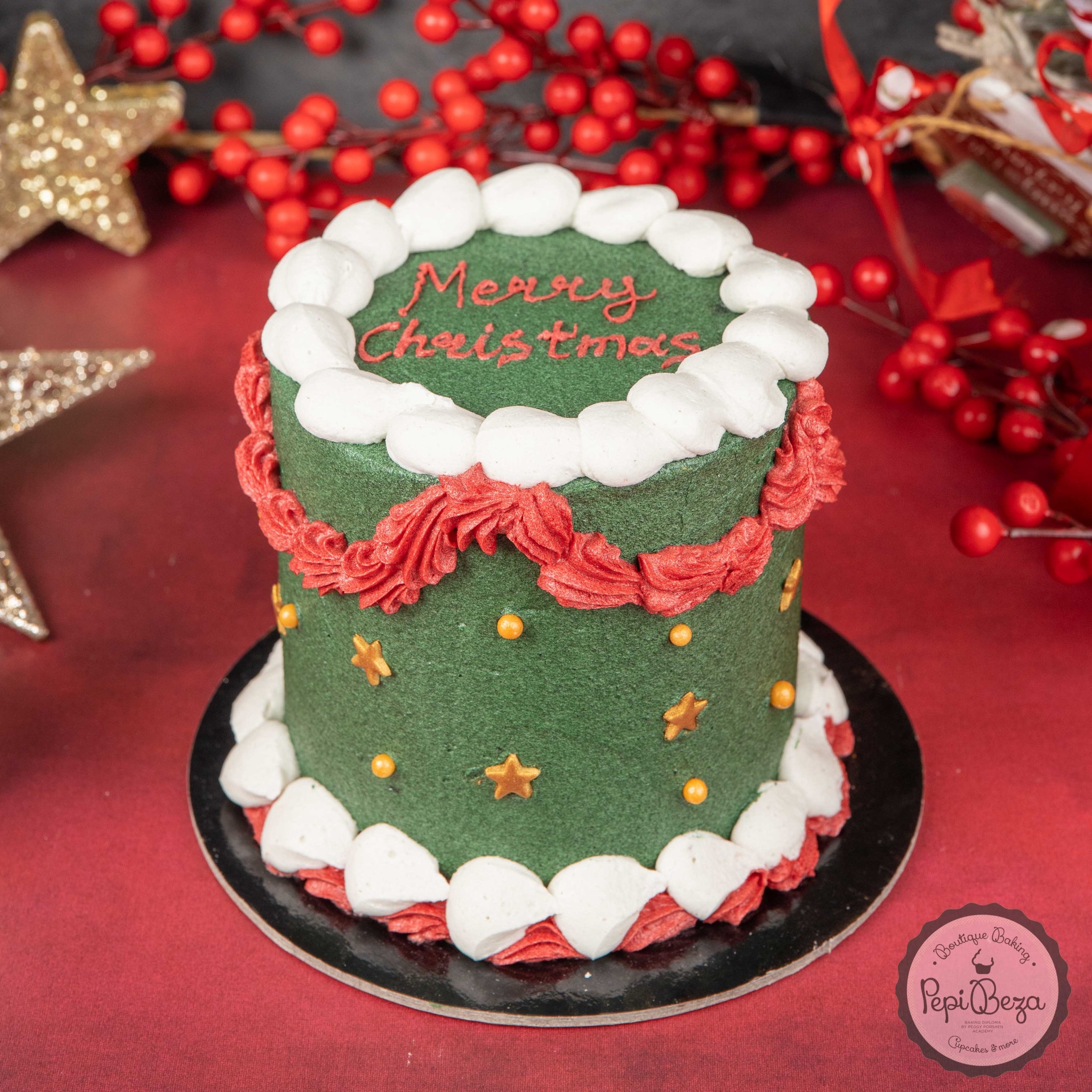 Vintage Merry Christmas Party Cake