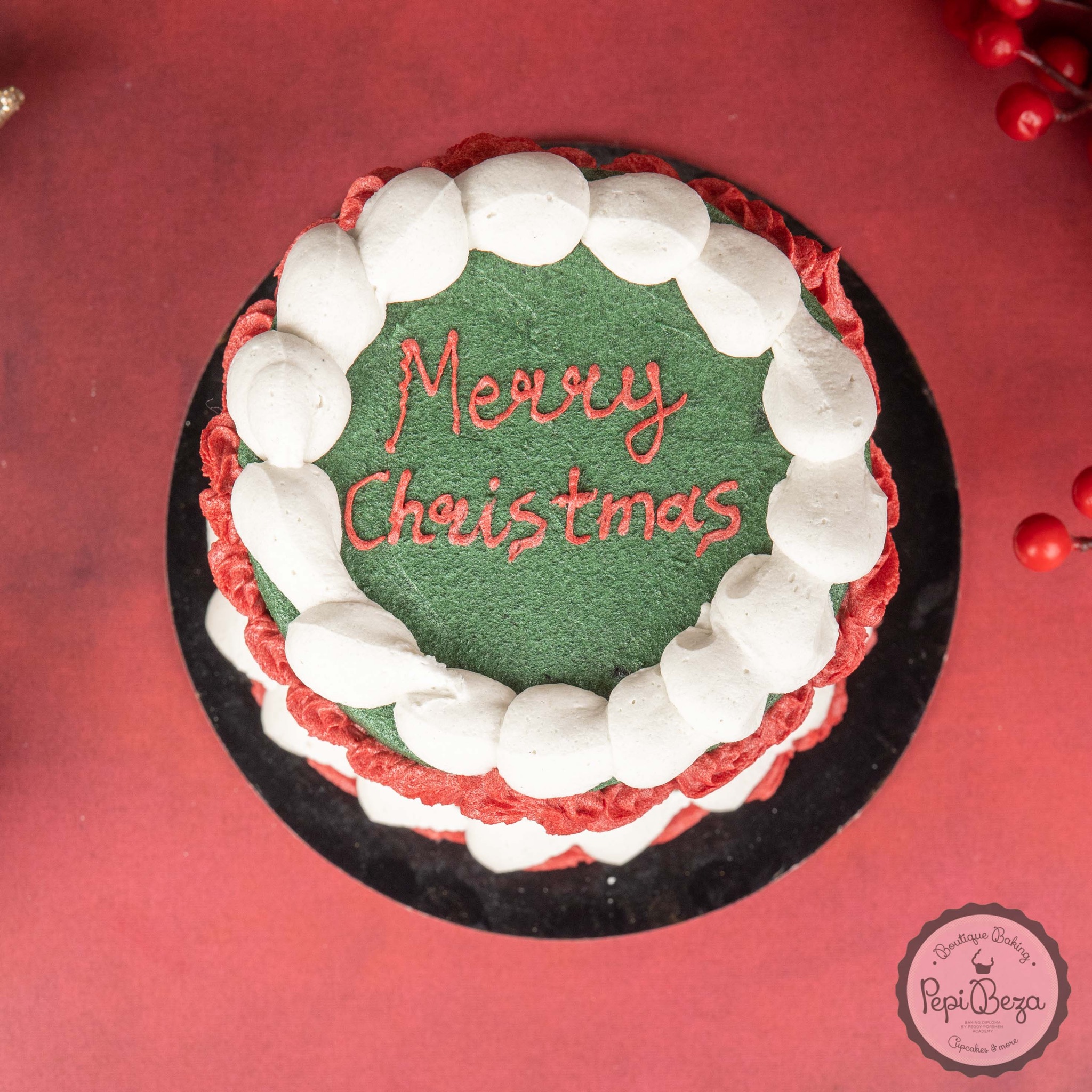 Vintage Merry Christmas Party Cake