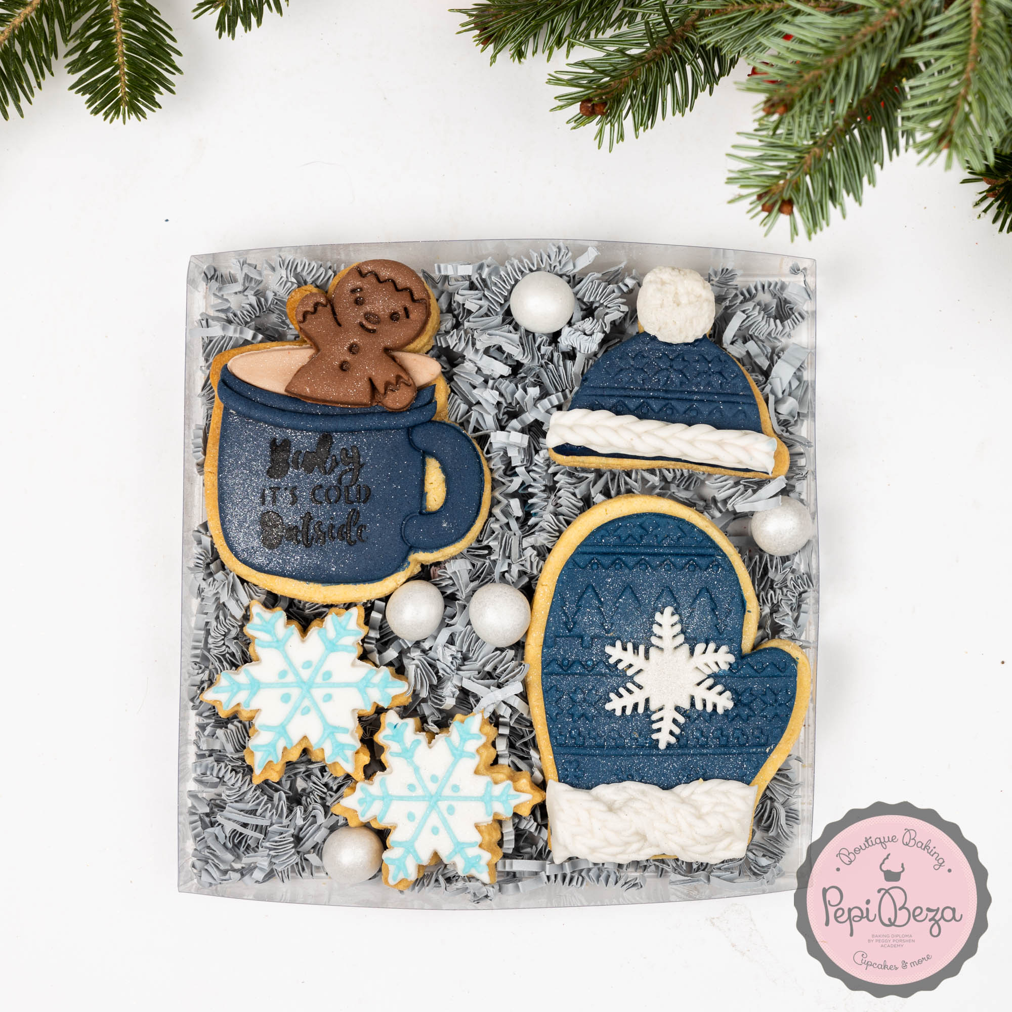 Cozy Blue Winter Cookies