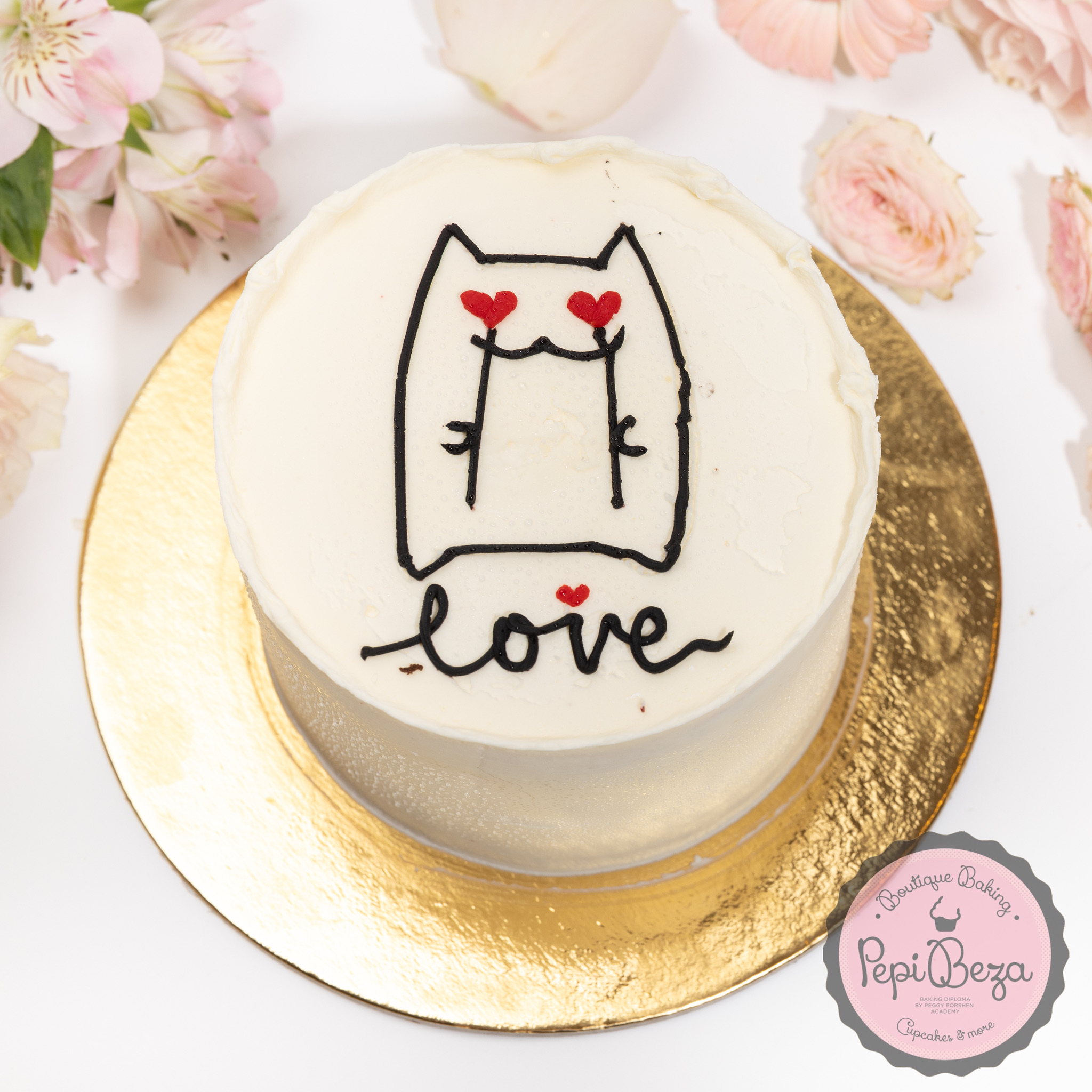 Vector Cat Love Party Cake