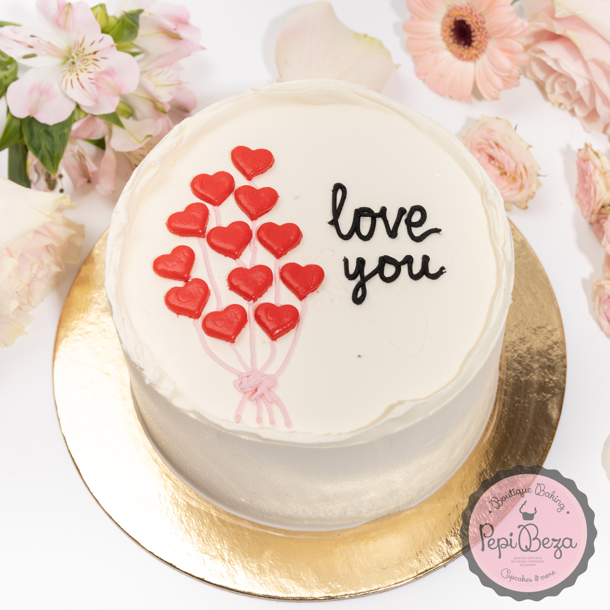 Heart Balloons Love Party Cake